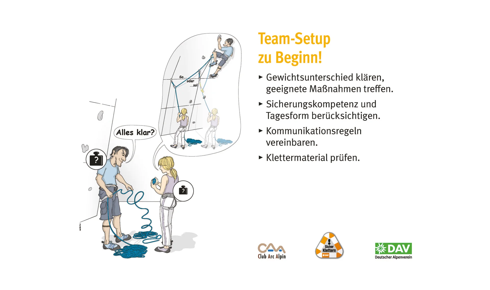 Kletterregel Nummer ein: Team-Setup zu Beginn festlegen | © DAV